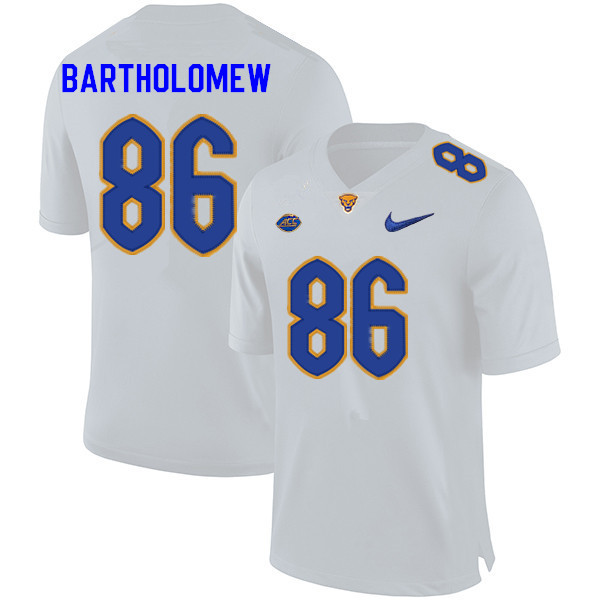 Men #86 Gavin Bartholomew Pitt Panthers College Football Jerseys Sale-White